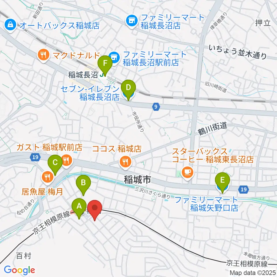 タカハシミュージックプラザ周辺のコンビニエンスストア一覧地図