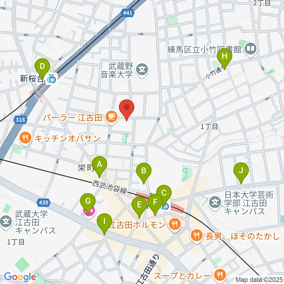 北里楽器フェルマータ周辺のコンビニエンスストア一覧地図