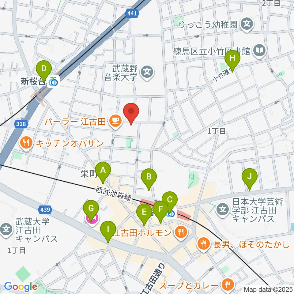北里楽器フェルマータ周辺のコンビニエンスストア一覧地図