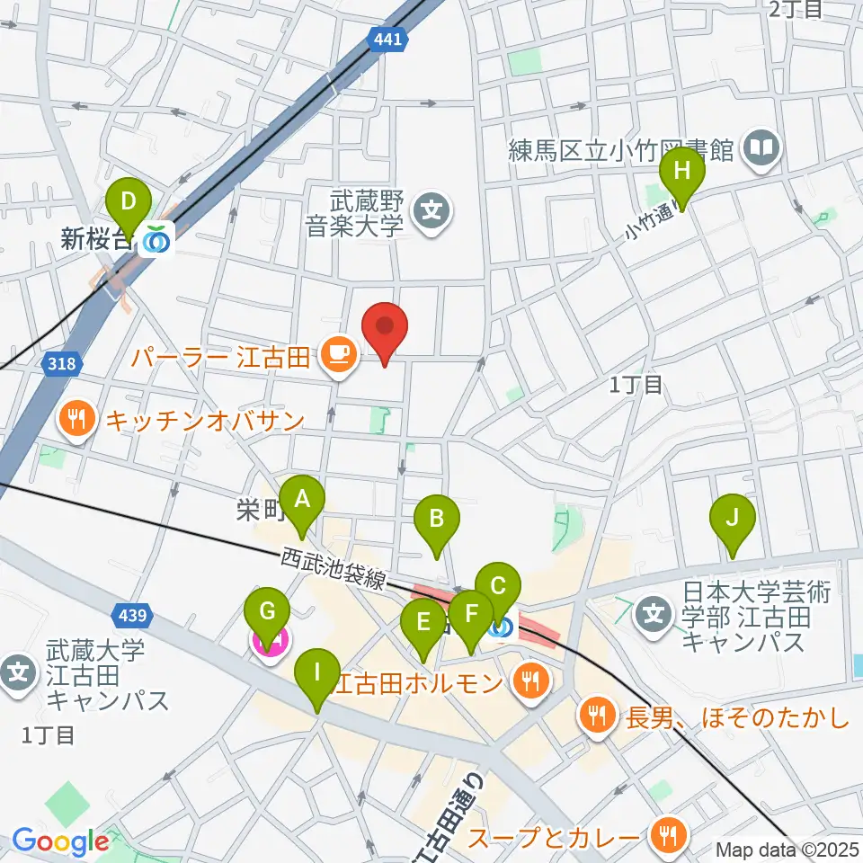 北里楽器フェルマータ周辺のコンビニエンスストア一覧地図