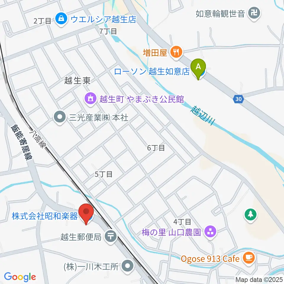 昭和楽器周辺のコンビニエンスストア一覧地図