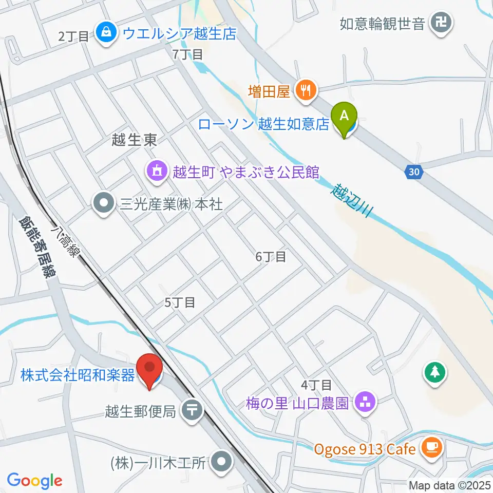 昭和楽器周辺のコンビニエンスストア一覧地図