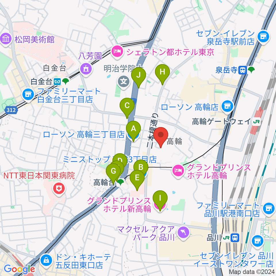 ピアノ防音ナイトーン周辺のコンビニエンスストア一覧地図