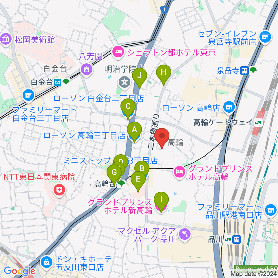 ピアノ防音ナイトーン周辺のコンビニエンスストア一覧地図