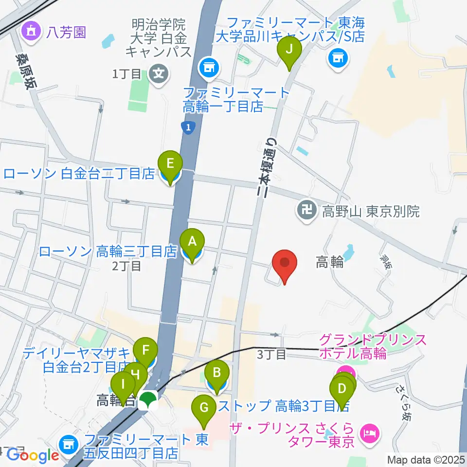 ピアノ防音ナイトーン周辺のコンビニエンスストア一覧地図