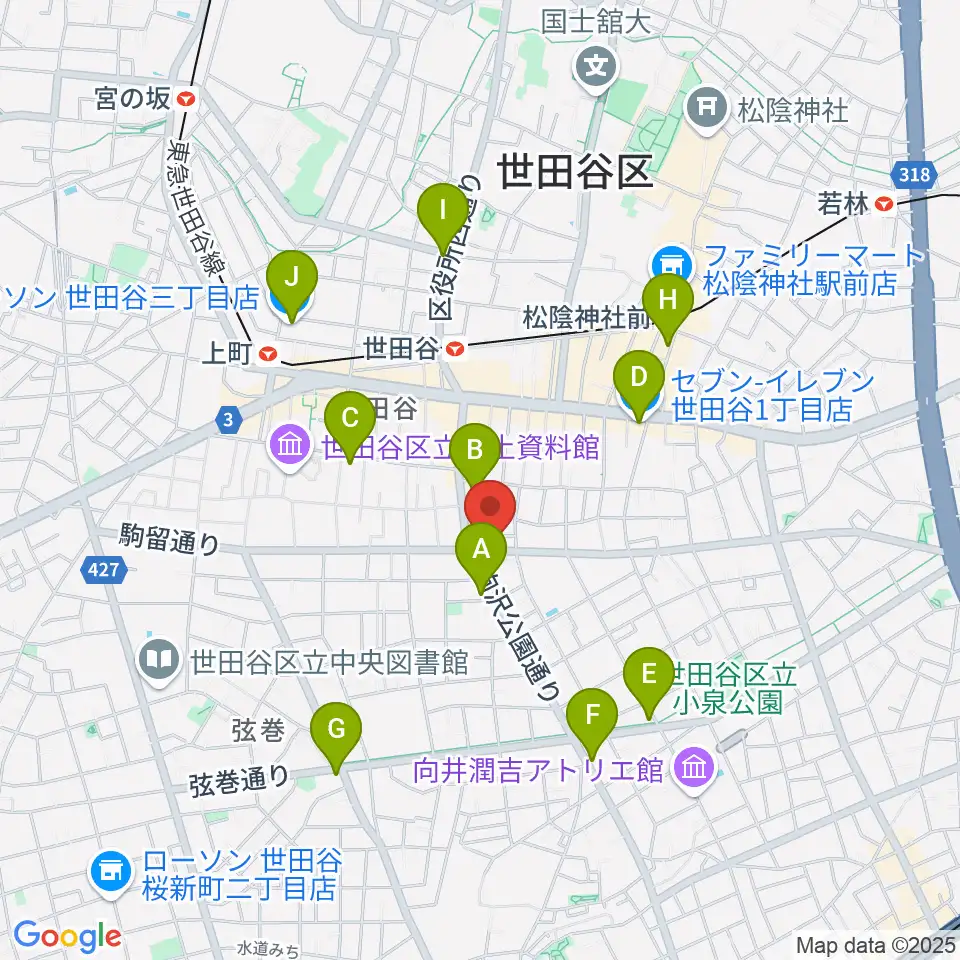渡辺ピアノ調律事務所周辺のコンビニエンスストア一覧地図