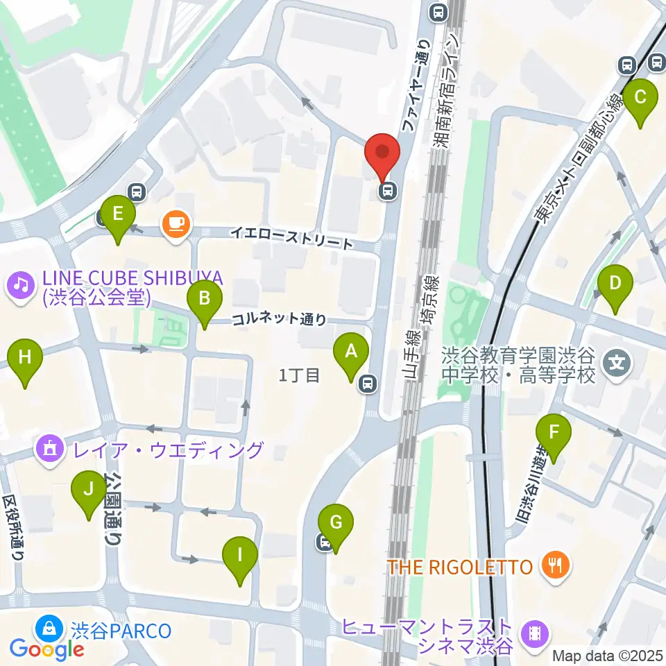 Nancy渋谷周辺のコンビニエンスストア一覧地図