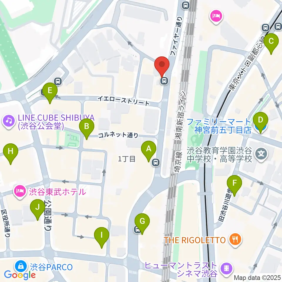 Nancy渋谷周辺のコンビニエンスストア一覧地図