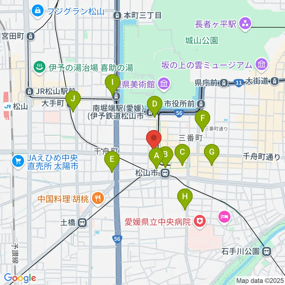 マツヤマ楽器周辺のコンビニエンスストア一覧地図
