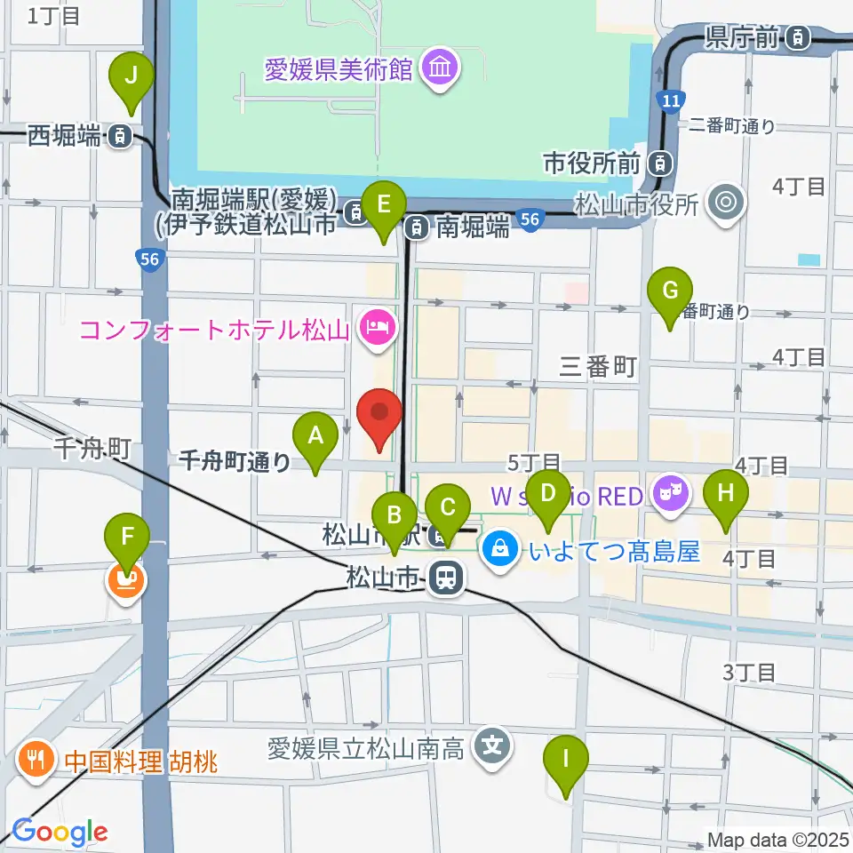 マツヤマ楽器周辺のコンビニエンスストア一覧地図