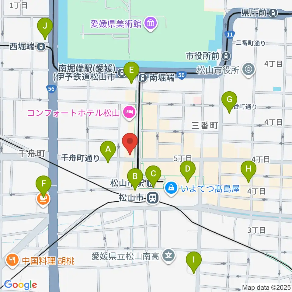 マツヤマ楽器周辺のコンビニエンスストア一覧地図