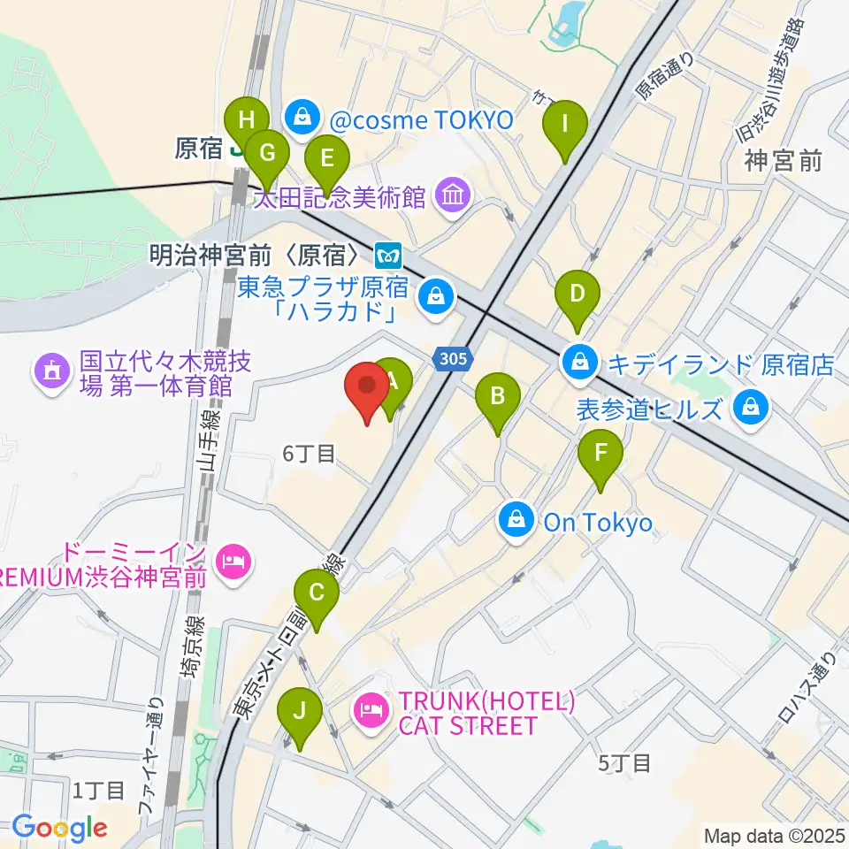 原宿 松下工房周辺のコンビニエンスストア一覧地図