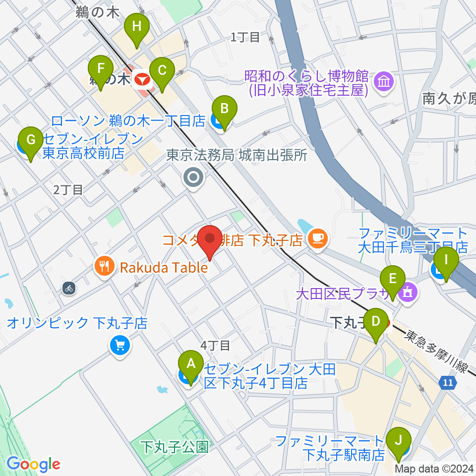 協葉ピアノ周辺のコンビニエンスストア一覧地図