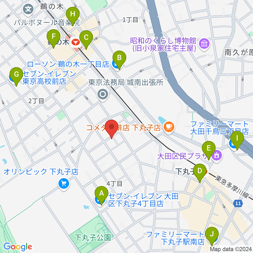 協葉ピアノ周辺のコンビニエンスストア一覧地図