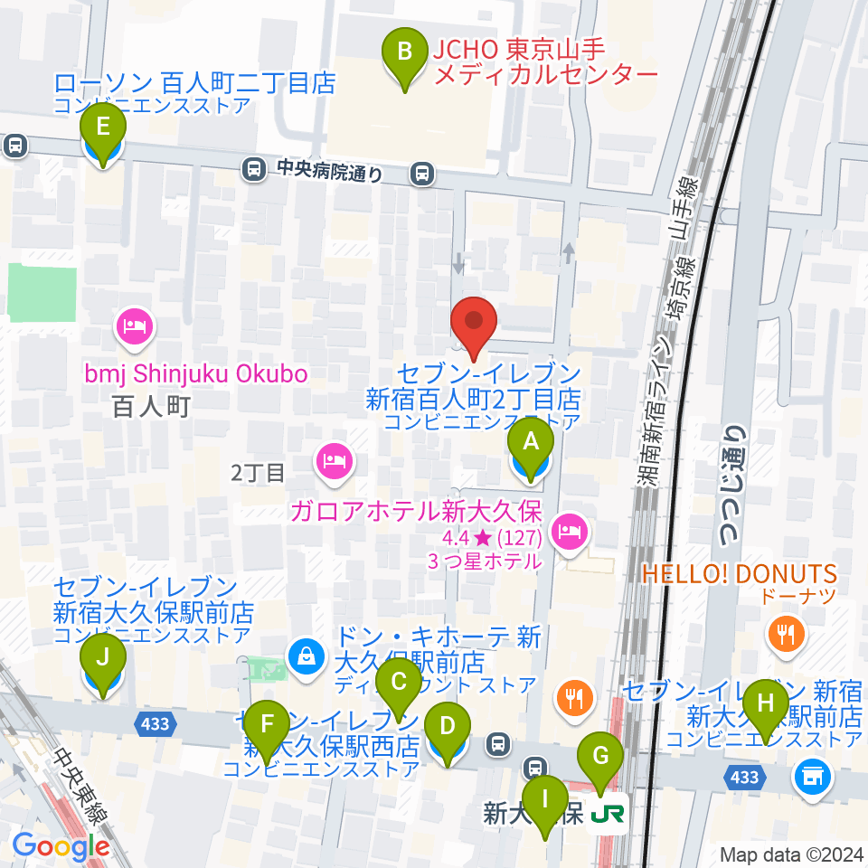 管楽器専門店ダク周辺のコンビニエンスストア一覧地図