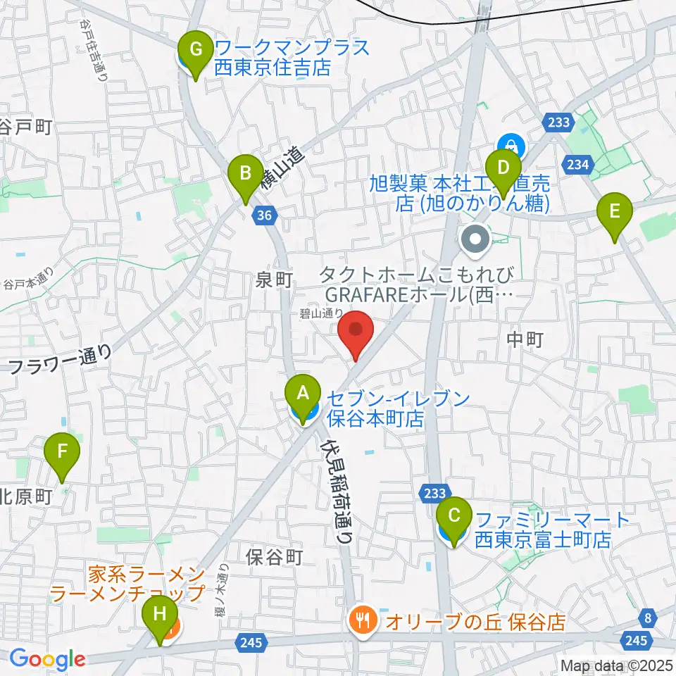 イダ・ギター工房周辺のコンビニエンスストア一覧地図
