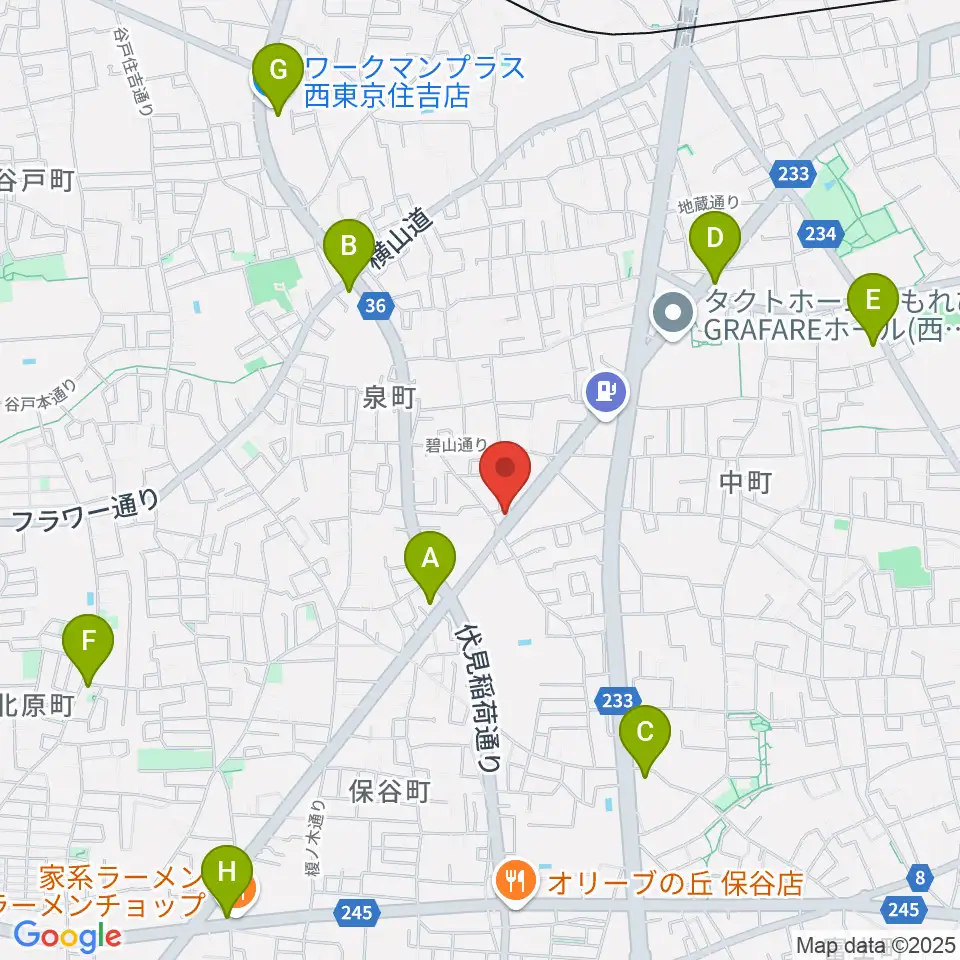 イダ・ギター工房周辺のコンビニエンスストア一覧地図