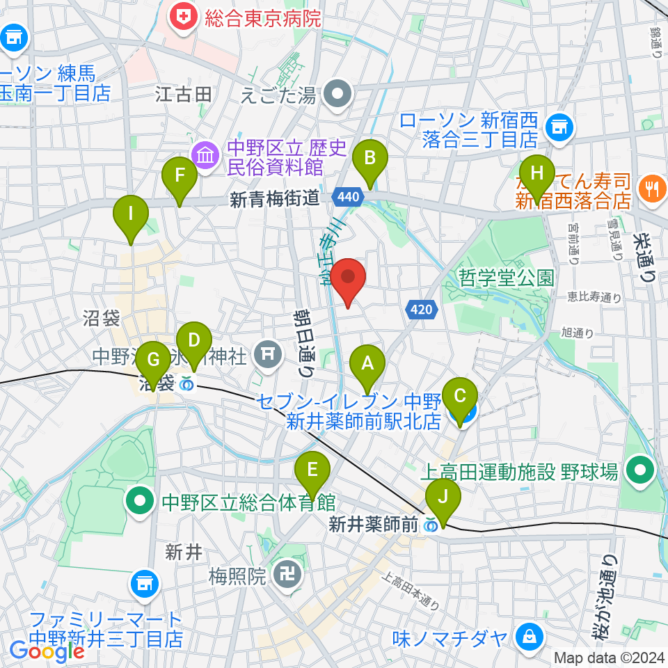 広田ピアノサービス周辺のコンビニエンスストア一覧地図