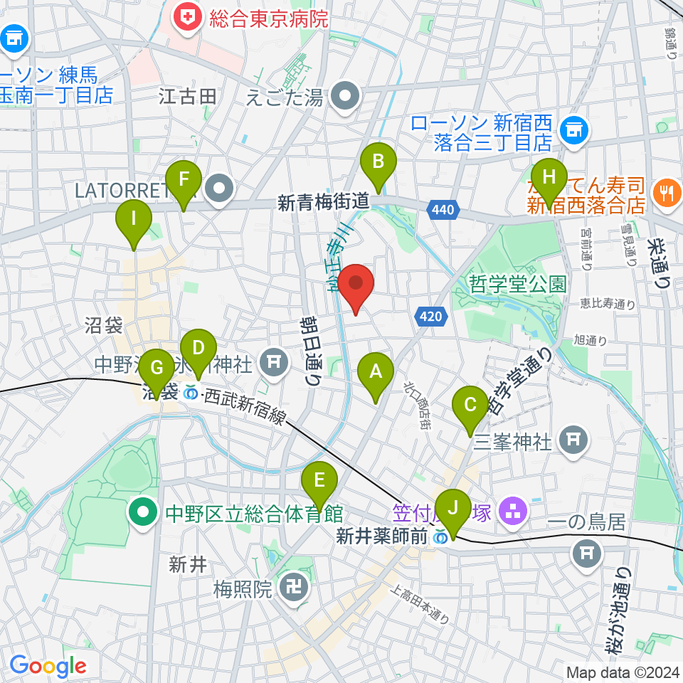 広田ピアノサービス周辺のコンビニエンスストア一覧地図