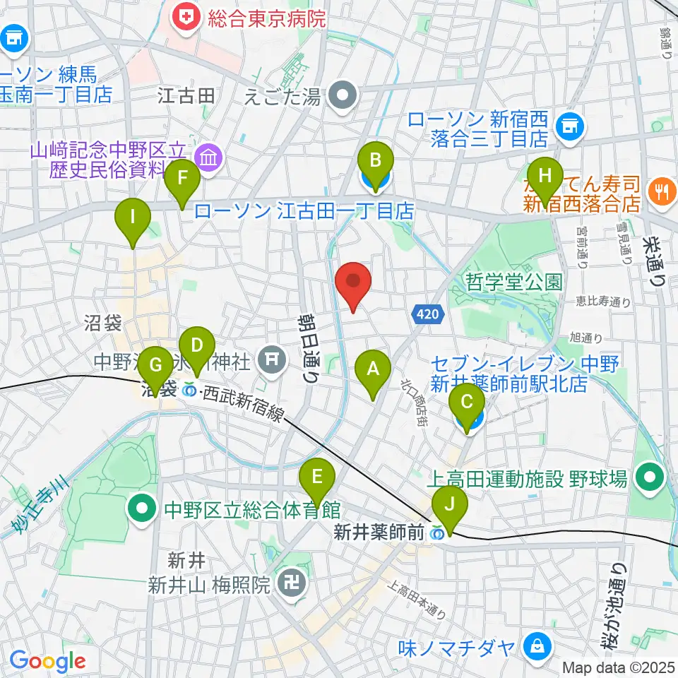広田ピアノサービス周辺のコンビニエンスストア一覧地図