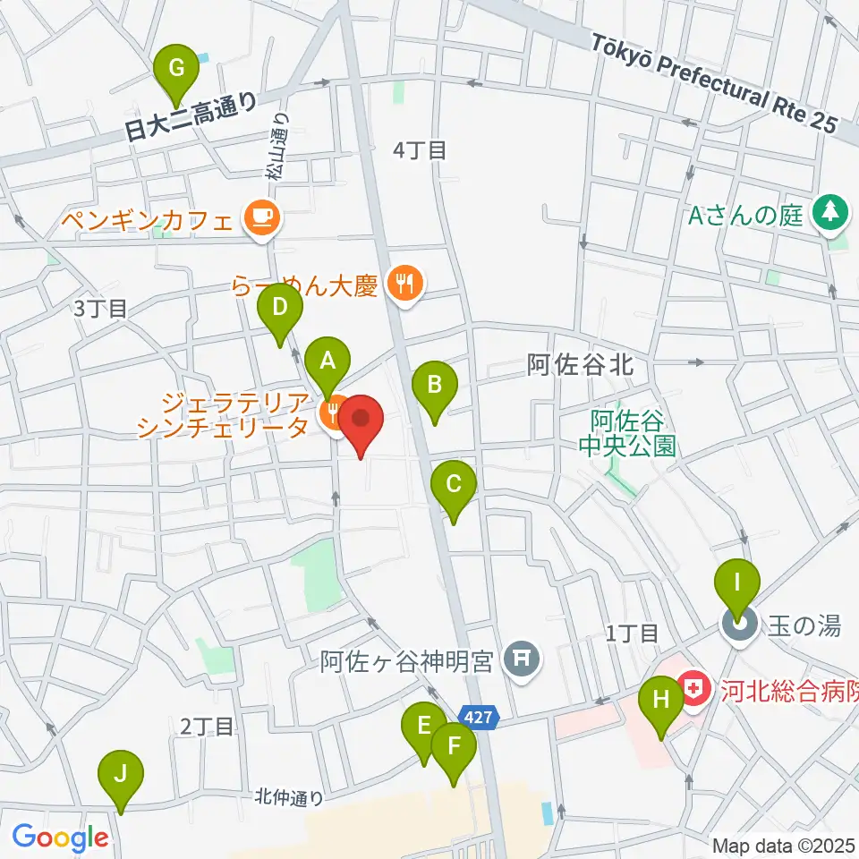 ヒストリークギターズ周辺のコンビニエンスストア一覧地図