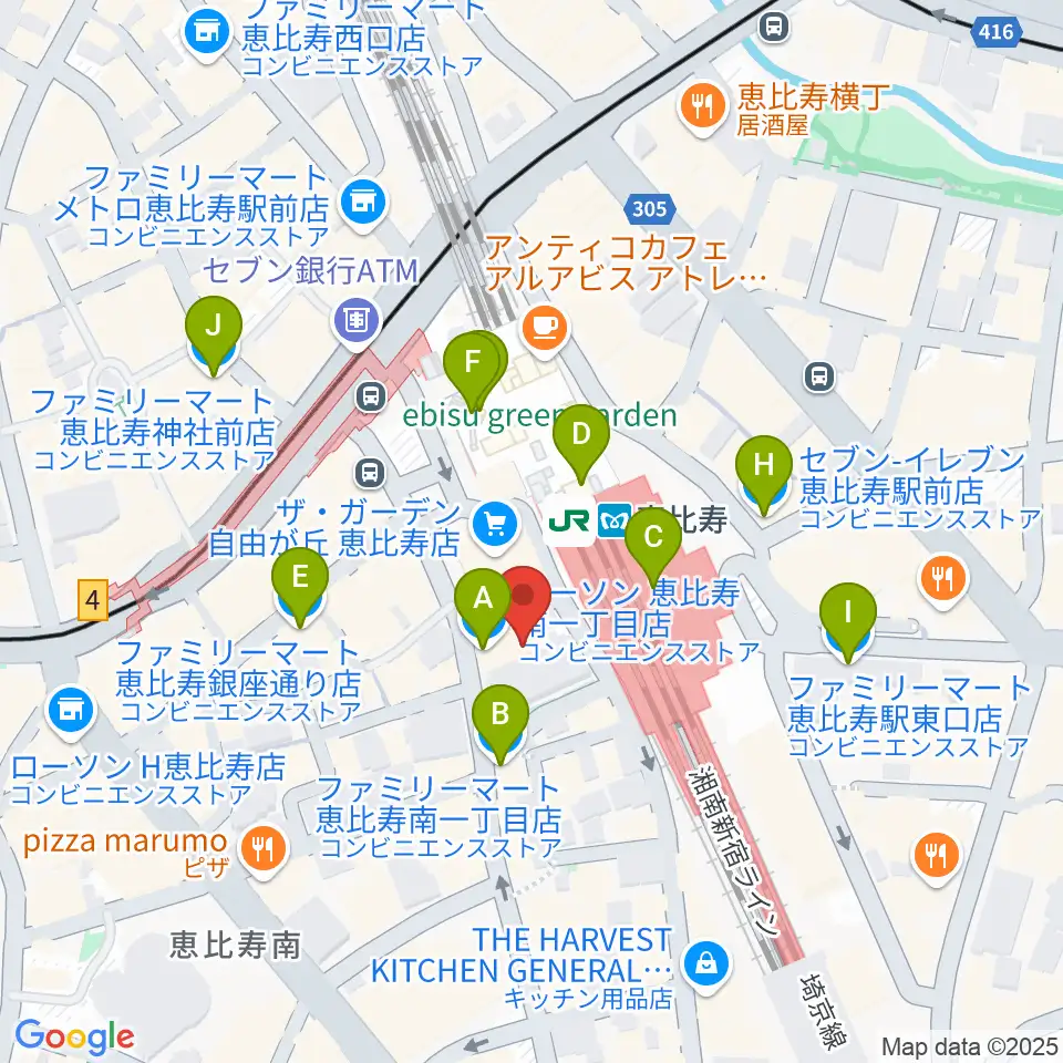 ゴーシュ弦楽器周辺のコンビニエンスストア一覧地図