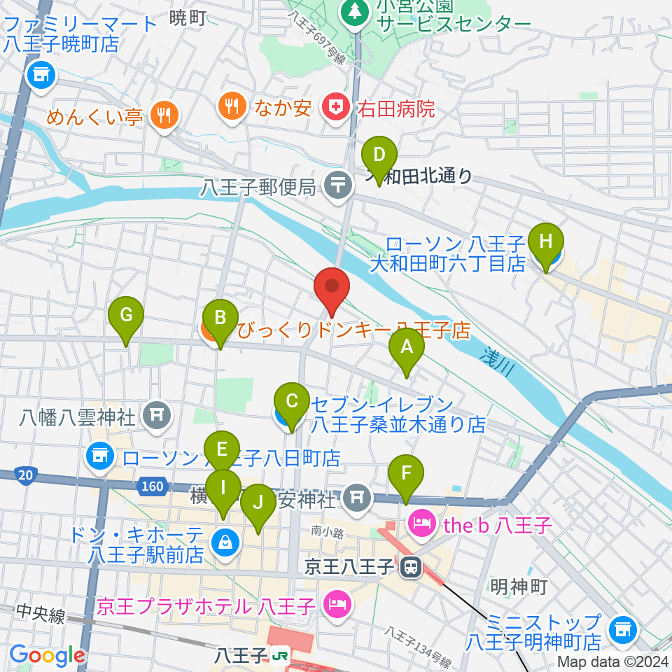 ベヒシュタイン・ジャパン八王子・技術営業センター周辺のコンビニエンスストア一覧地図