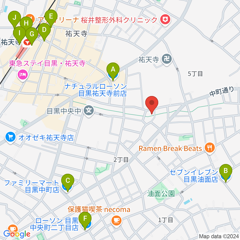 エビスギャング周辺のコンビニエンスストア一覧地図