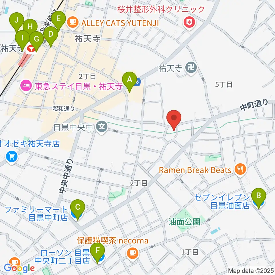 エビスギャング周辺のコンビニエンスストア一覧地図
