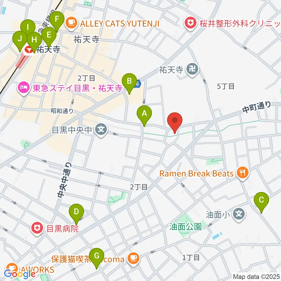 エビスギャング周辺のコンビニエンスストア一覧地図