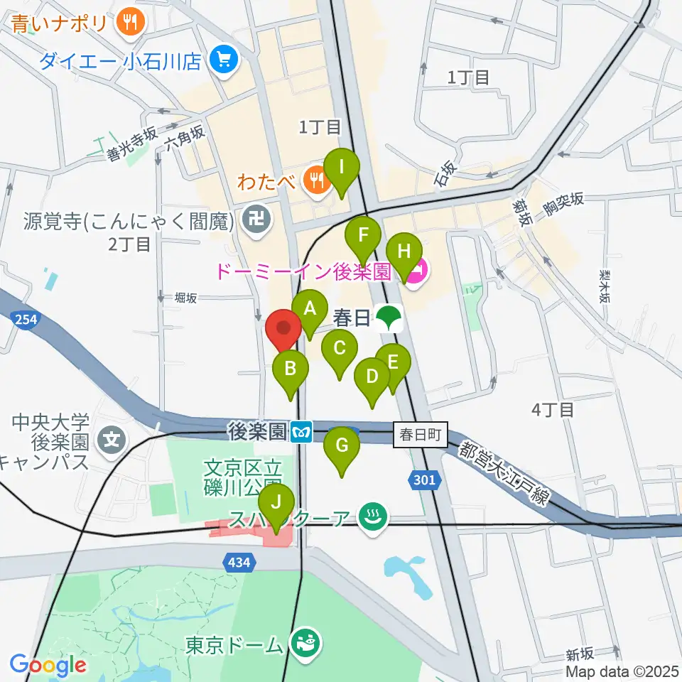 文京楽器周辺のコンビニエンスストア一覧地図