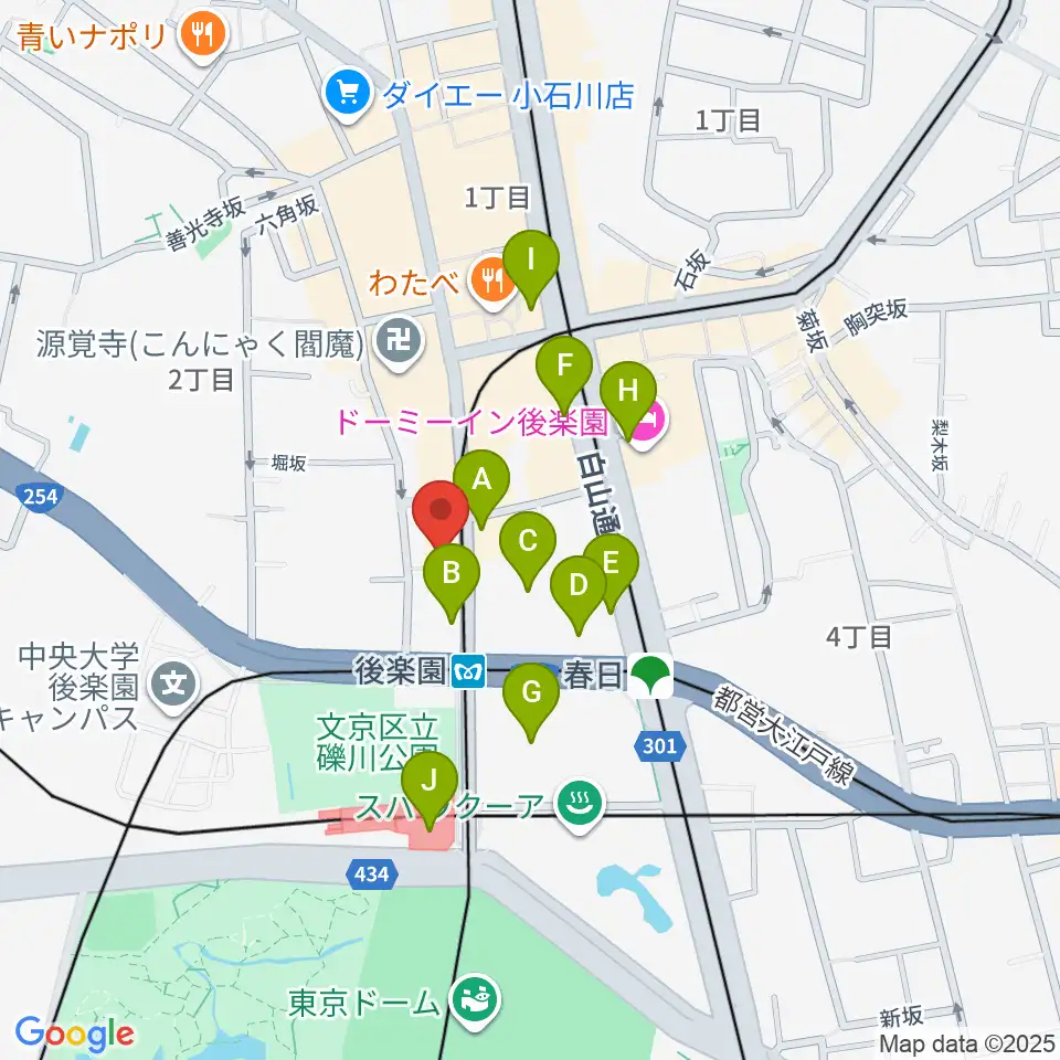 文京楽器周辺のコンビニエンスストア一覧地図