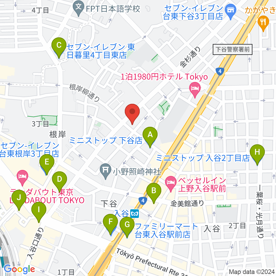 ギターショップ アウラ周辺のコンビニエンスストア一覧地図