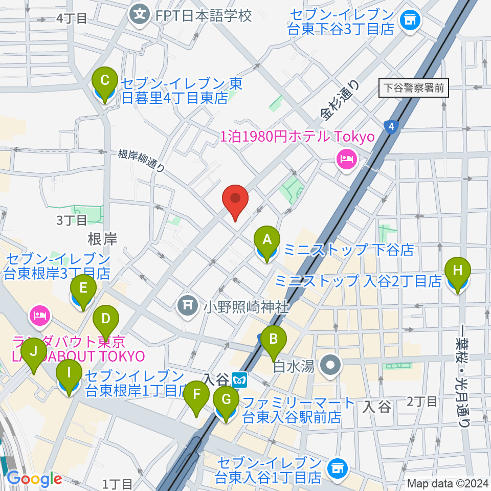 ギターショップ アウラ周辺のコンビニエンスストア一覧地図