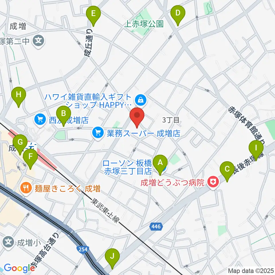 ギターライフ社周辺のコンビニエンスストア一覧地図