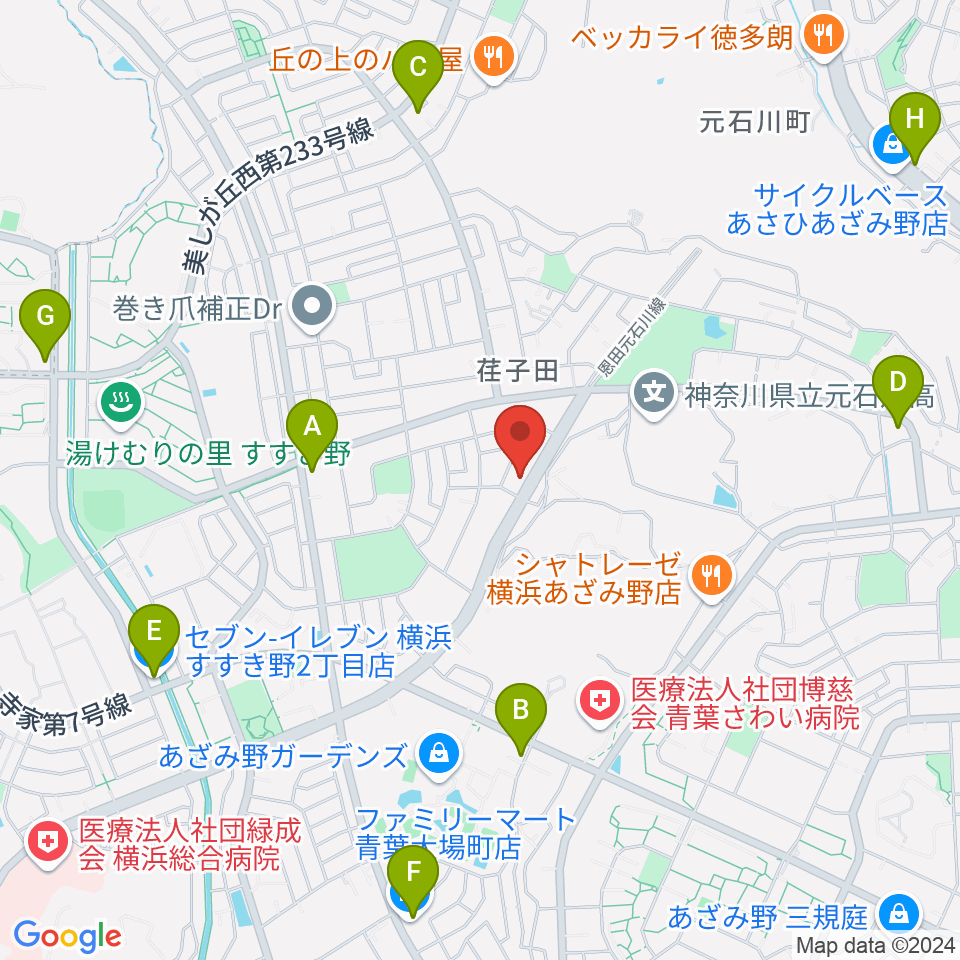 伊藤ピアノ工房周辺のコンビニエンスストア一覧地図