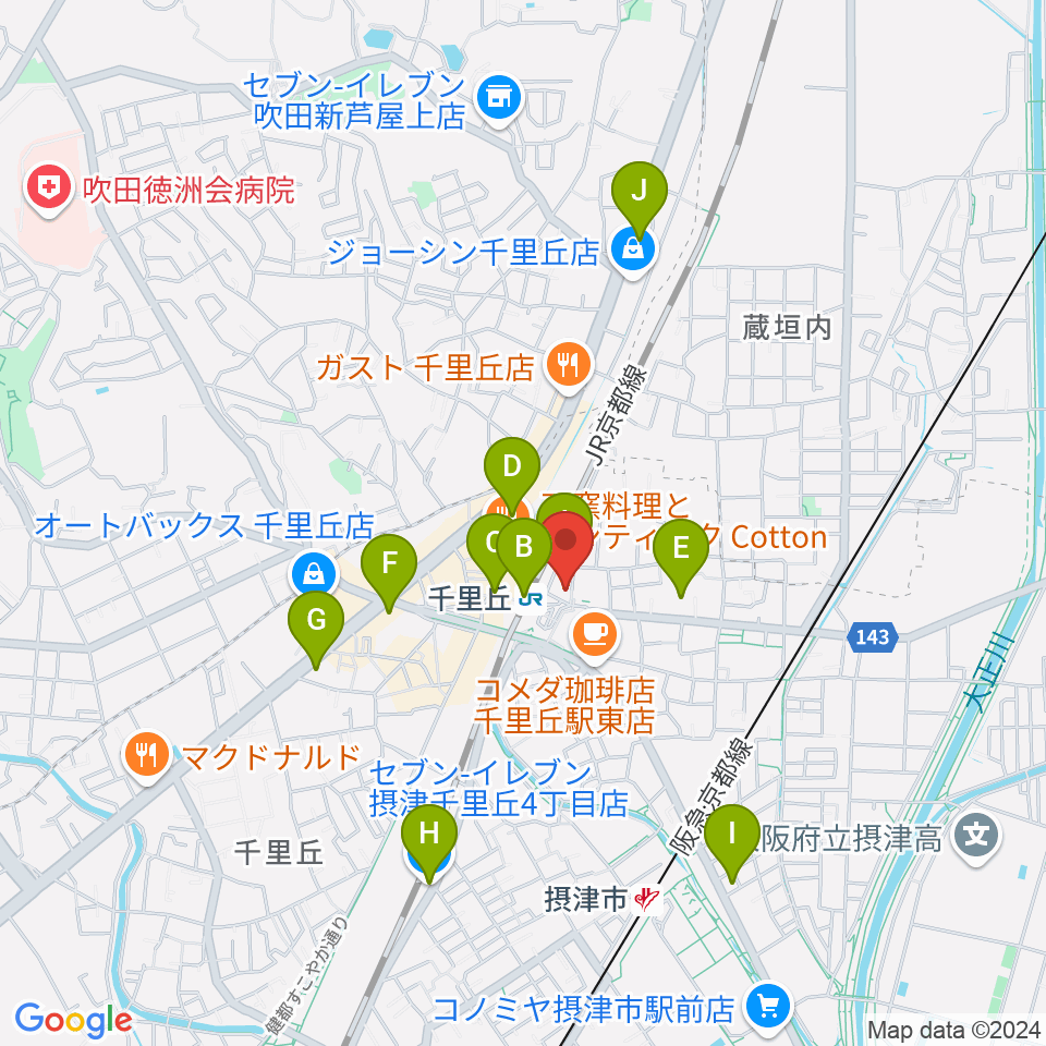 古川皓一バイオリン工房周辺のコンビニエンスストア一覧地図