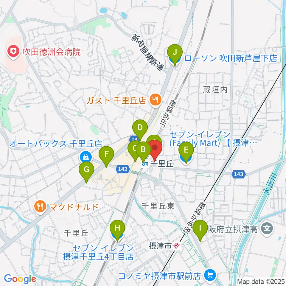 古川皓一バイオリン工房周辺のコンビニエンスストア一覧地図