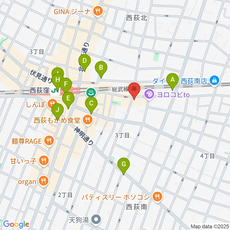 ギターショップG&M周辺のコンビニエンスストア一覧地図