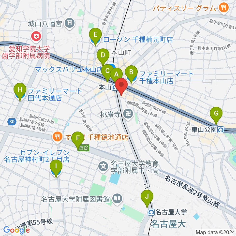 弦楽器グレイス周辺のコンビニエンスストア一覧地図