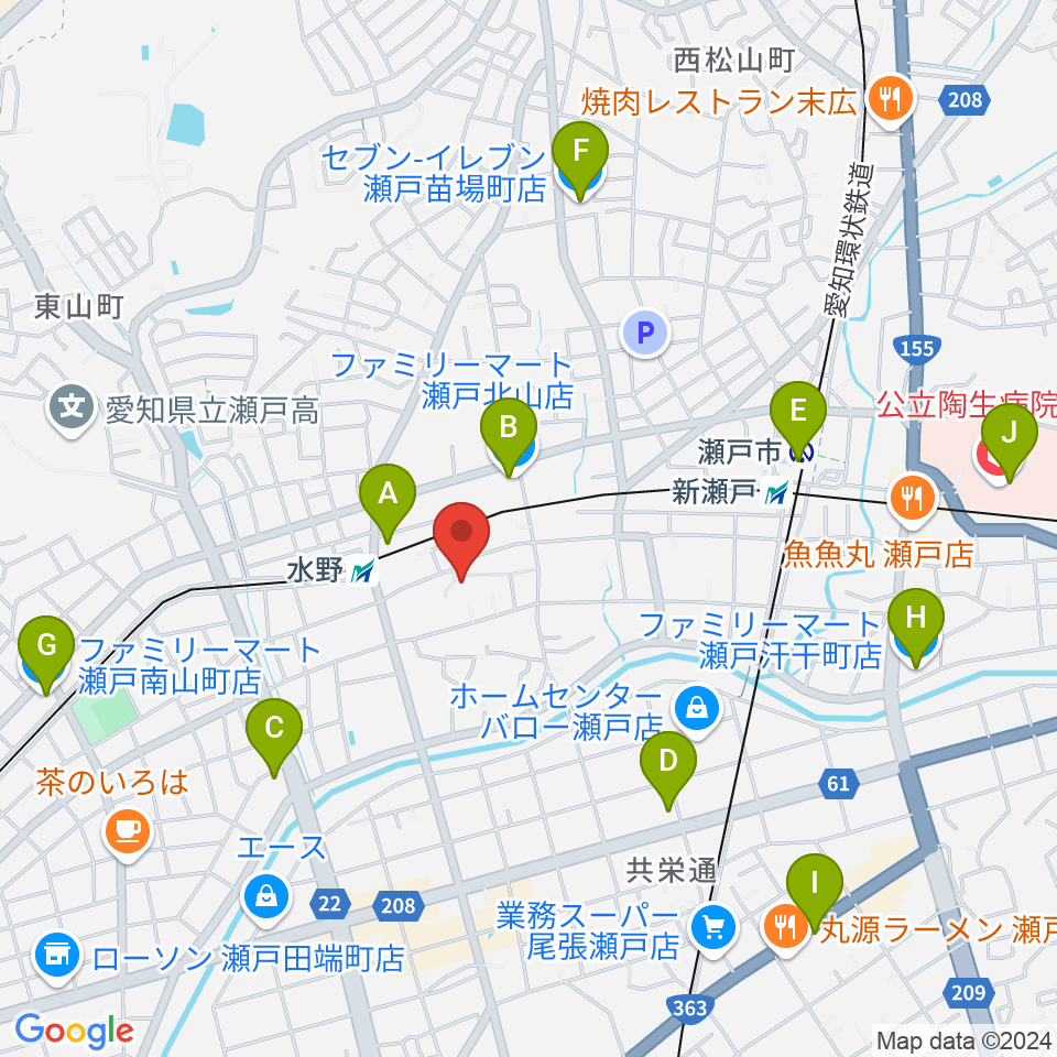 ギターショップ弦屋周辺のコンビニエンスストア一覧地図