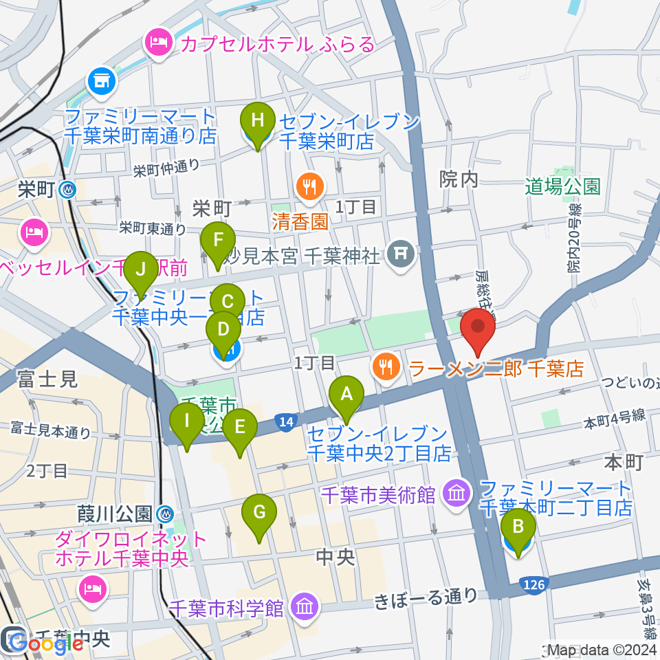 ルイジアナ・ギターズ周辺のコンビニエンスストア一覧地図