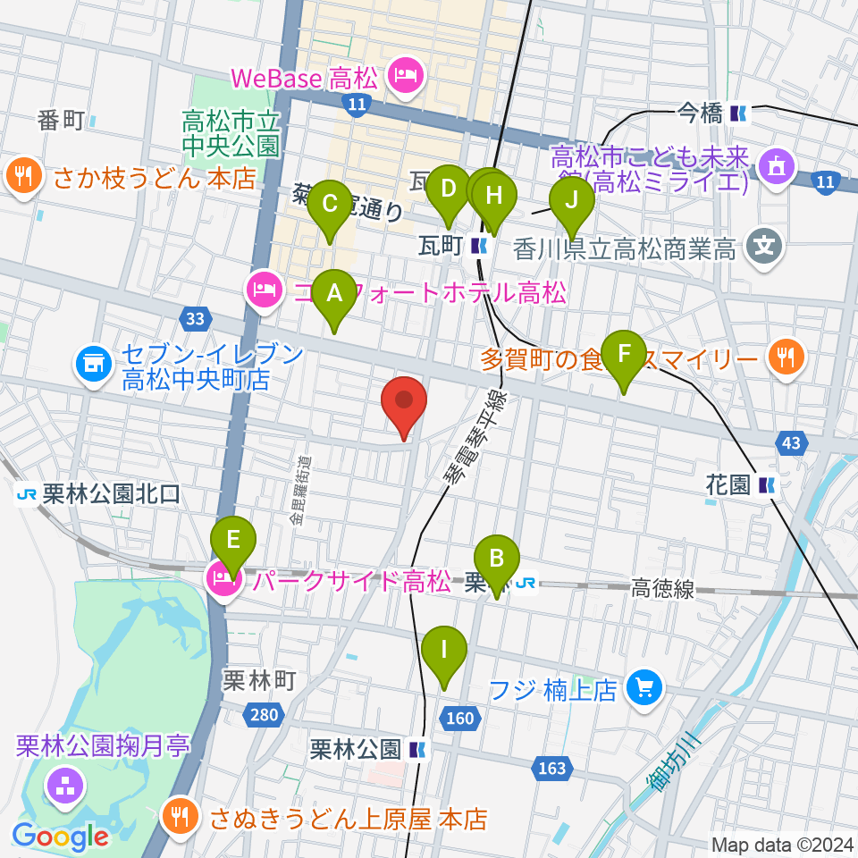 管楽器専門店ミュージカルヒロ周辺のコンビニエンスストア一覧地図