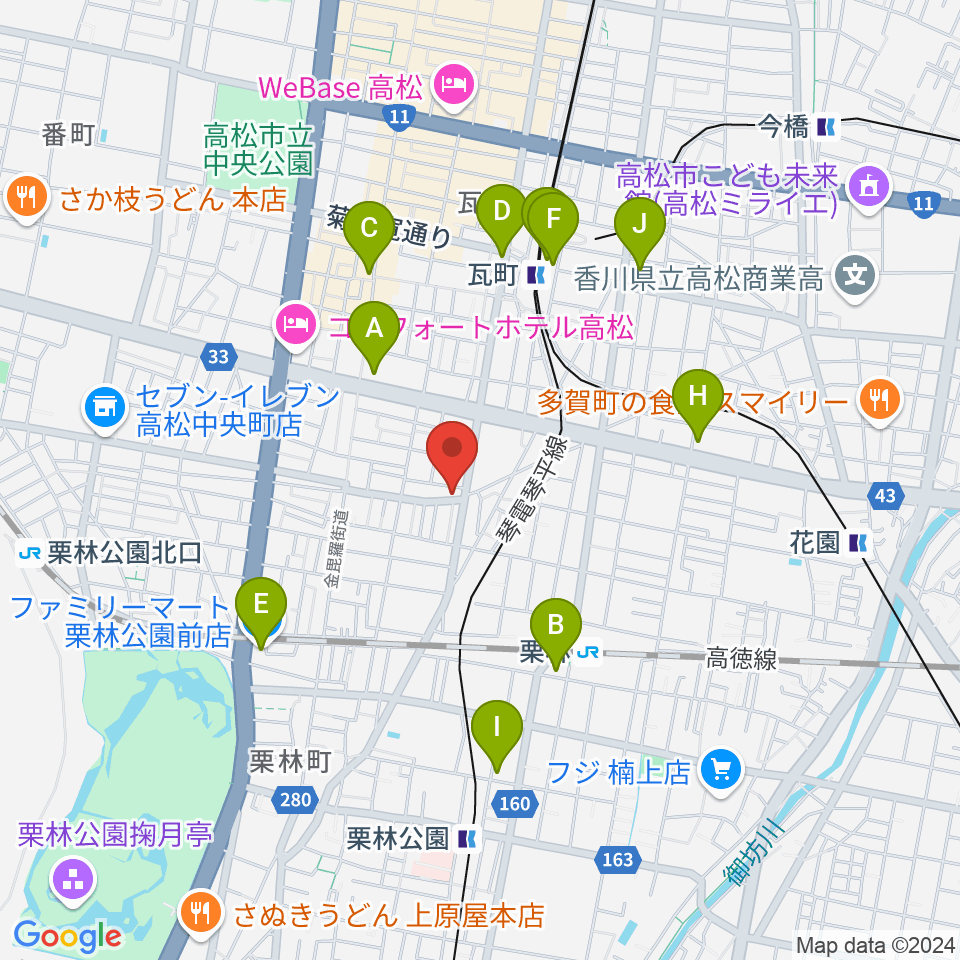 管楽器専門店ミュージカルヒロ周辺のコンビニエンスストア一覧地図