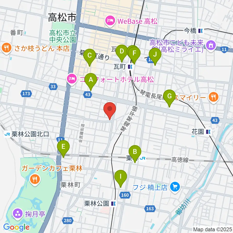 管楽器専門店ミュージカルヒロ周辺のコンビニエンスストア一覧地図