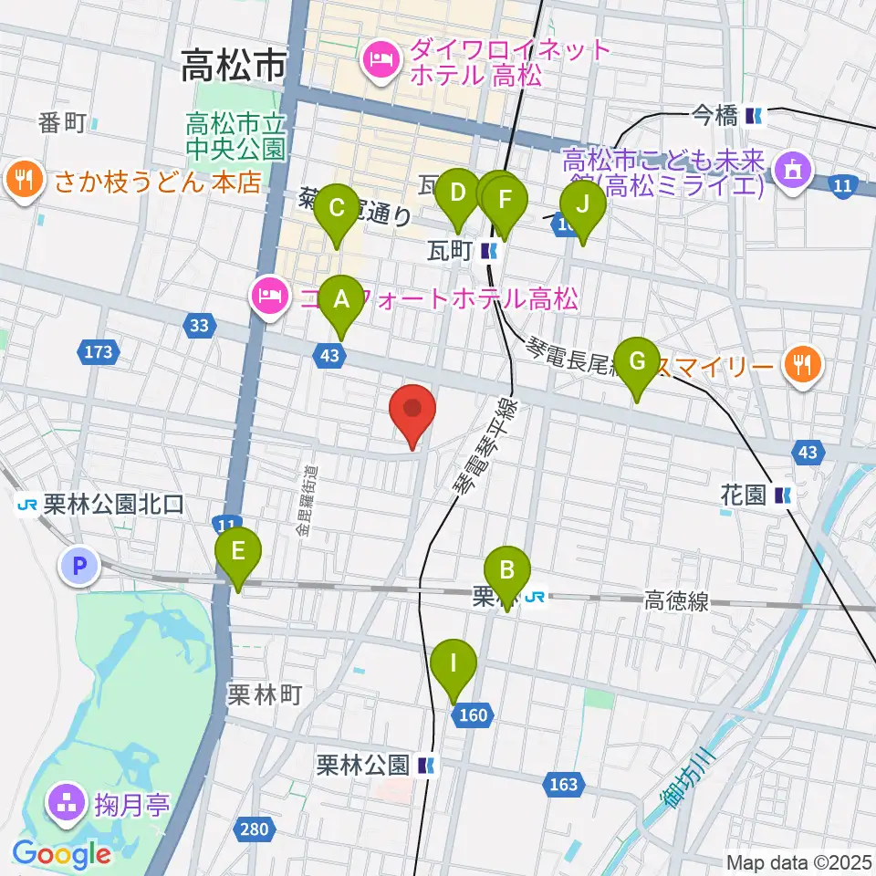 管楽器専門店ミュージカルヒロ周辺のコンビニエンスストア一覧地図
