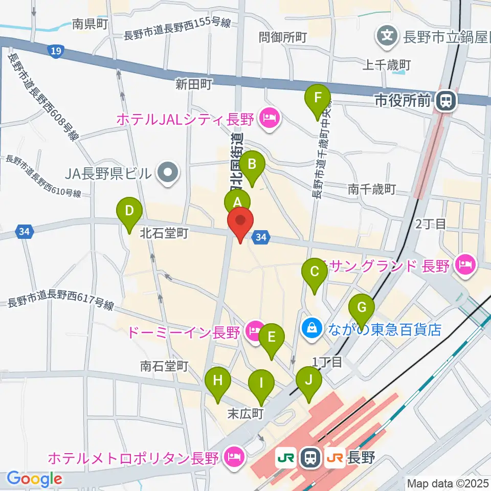 美鈴楽器本店周辺のコンビニエンスストア一覧地図
