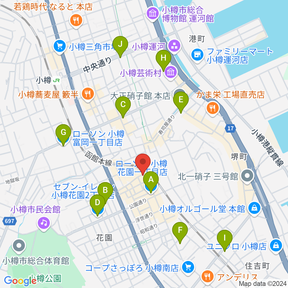 光栄堂楽器店周辺のコンビニエンスストア一覧地図