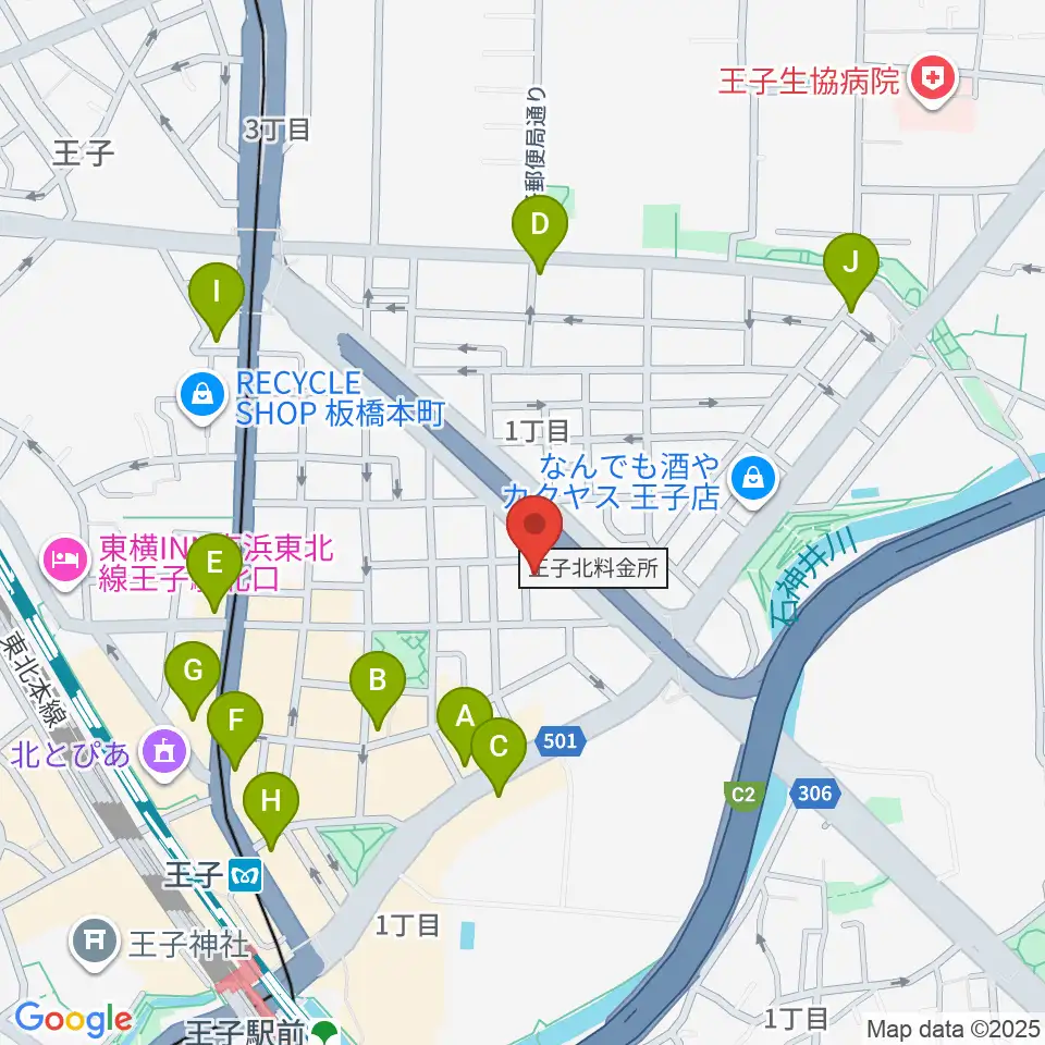 武蔵野楽器周辺のコンビニエンスストア一覧地図