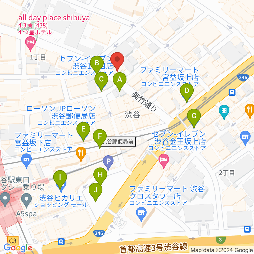 ニコニコギターズ周辺のコンビニエンスストア一覧地図